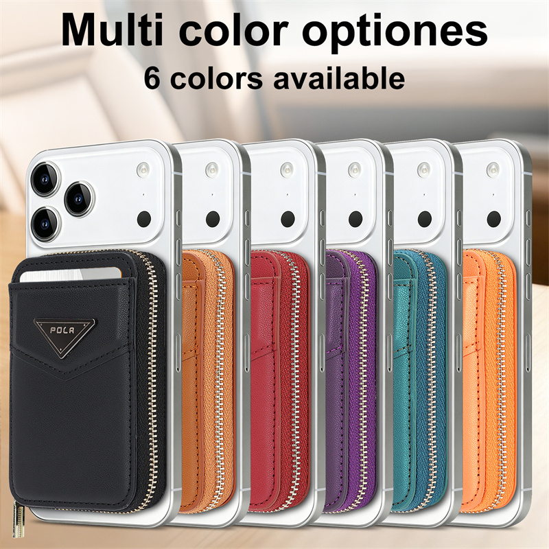 Leather Wallet Card Holder Phone Cover - Zipper Wallet Card Holder Case for