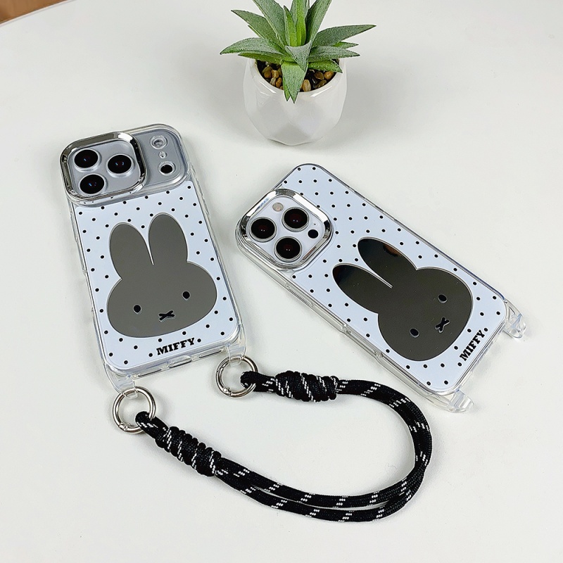 Cute Cartoon Wrist Strap Silicone Case - Luxury Make Up Mirror Cute Cartoon