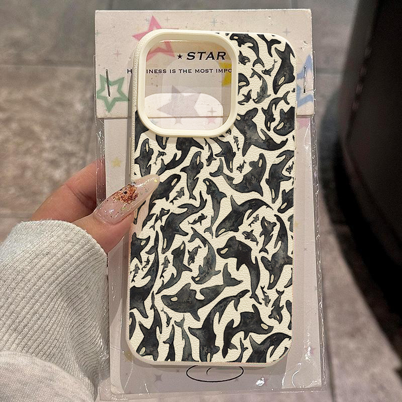 Vintage Floral Pattern Soft Case - White Lychee Texture Vintage Floral Pattern