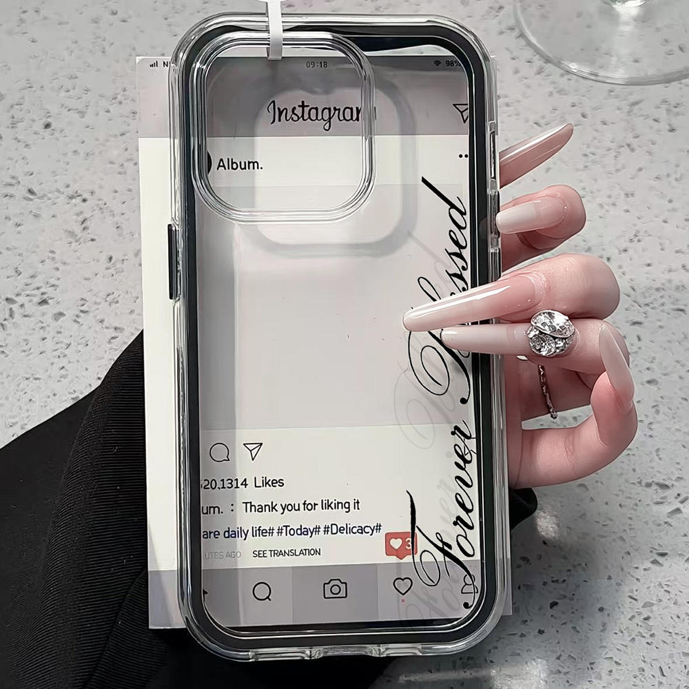 Clear Shockproof Bumper Case - Forever Blessed Simple Clear Phone Case