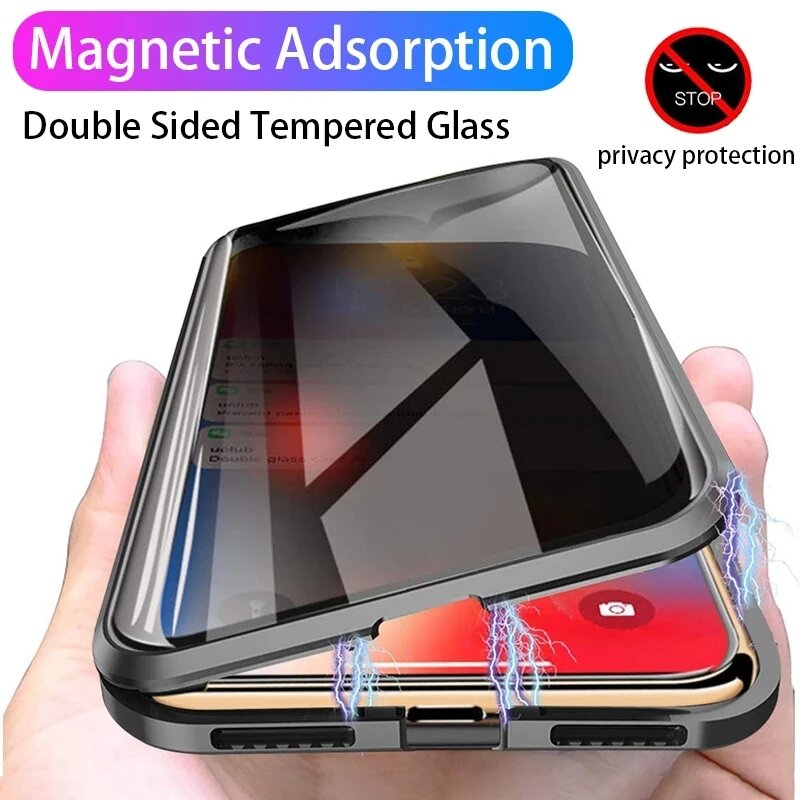 Anti Spy Privacy Glass Case - For Huawei nova Y74 Y73 Y63