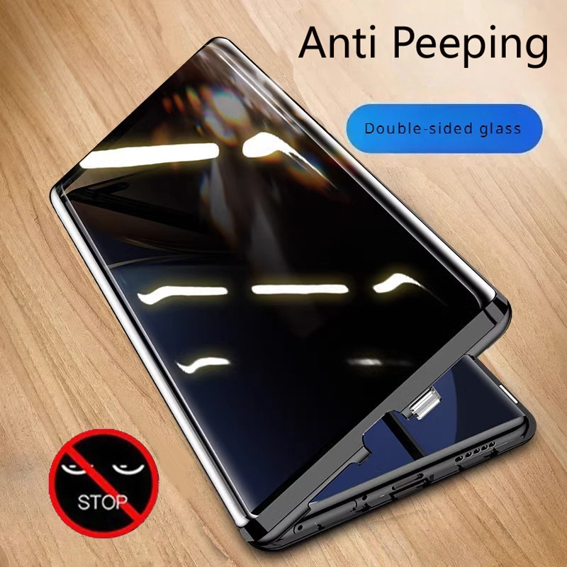 Anti Spy Privacy Glass Case - Metal Phone Case Double sided Glass