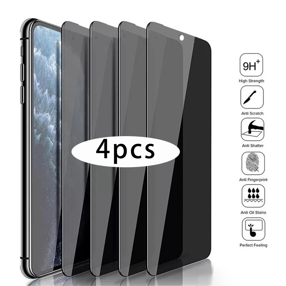 Anti Peek Privacy Tempered Glass - 4 PCS Anti Peeking Tempered Glass