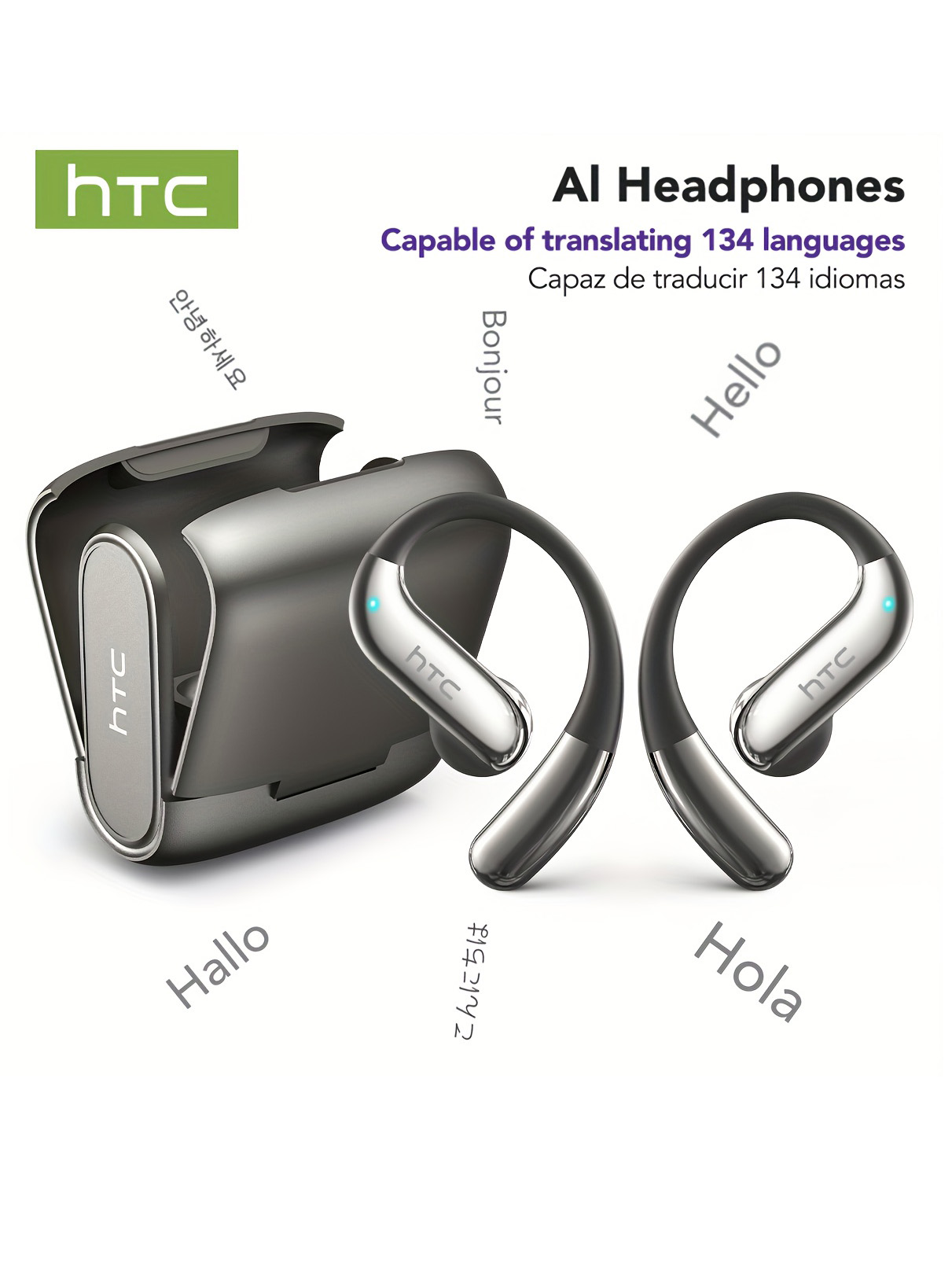 Earphones - Open-ear Bluetooth Headphones HTC 30 Hrs