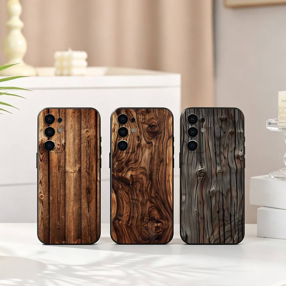 Vintage Floral Pattern Soft Case - Vintage Wood Grain Pattern Phone Case