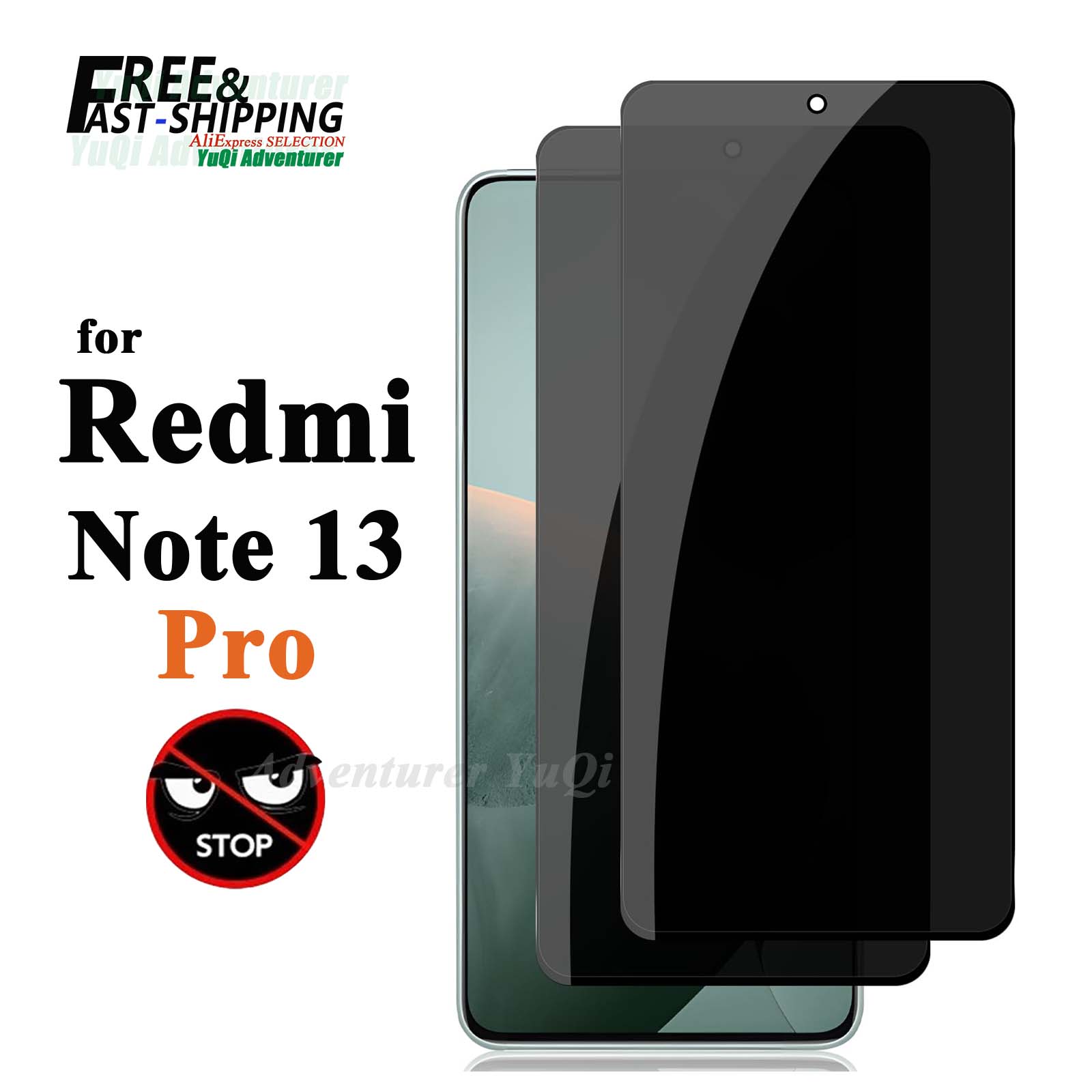 Anti Spy Privacy Glass Case - Anti Spy Screen Protector For Redmi