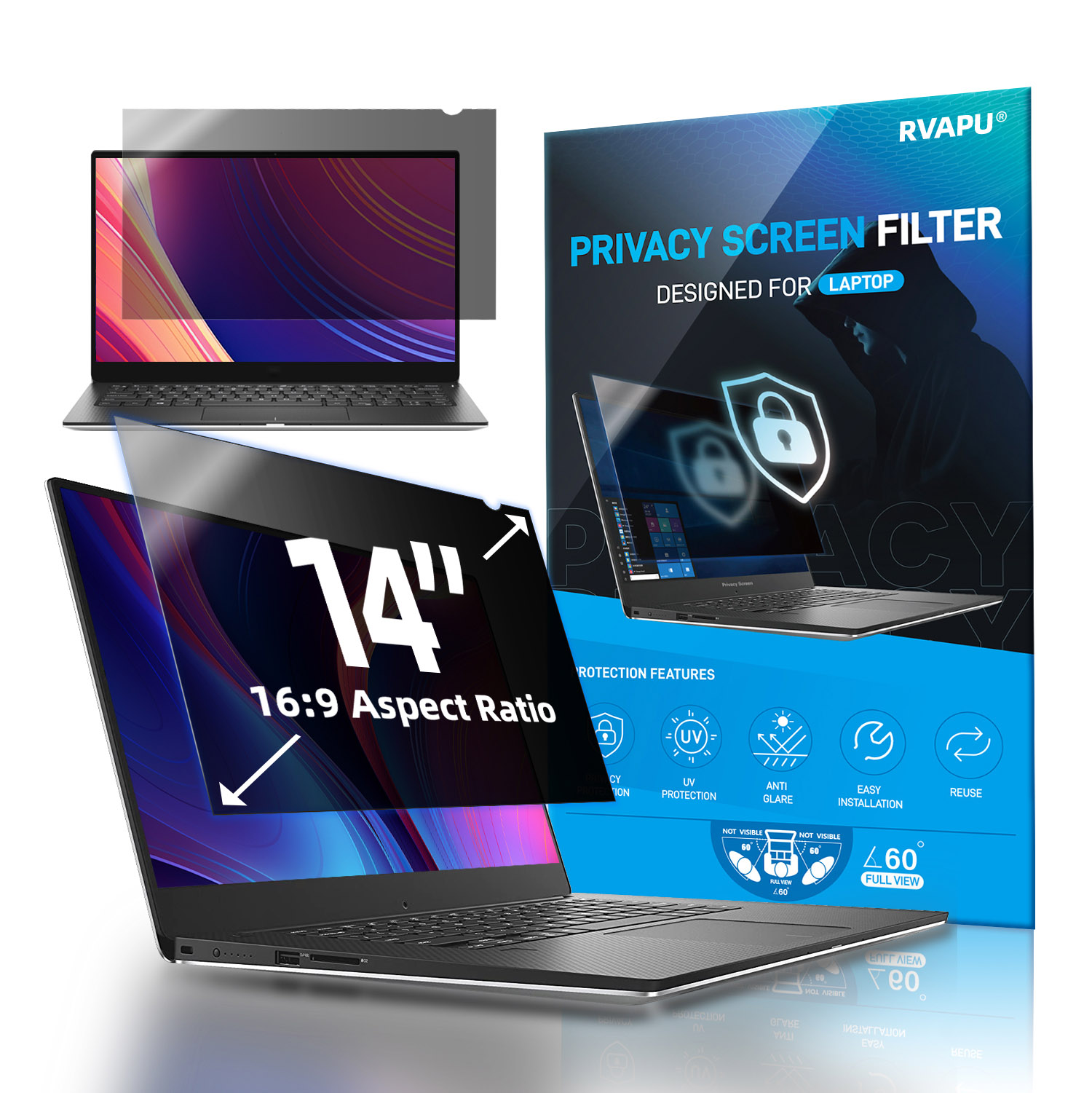 Matte Anti Glare Screen Protector - For Laptop 14 inch Privacy Anti-peep/spy