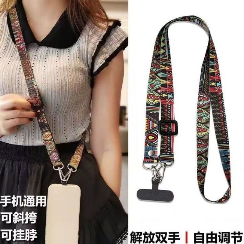 Crossbody Lanyard Neck Strap Case - Cute Ethnic‑Style Phone Lanyard, Crossbody Strap,