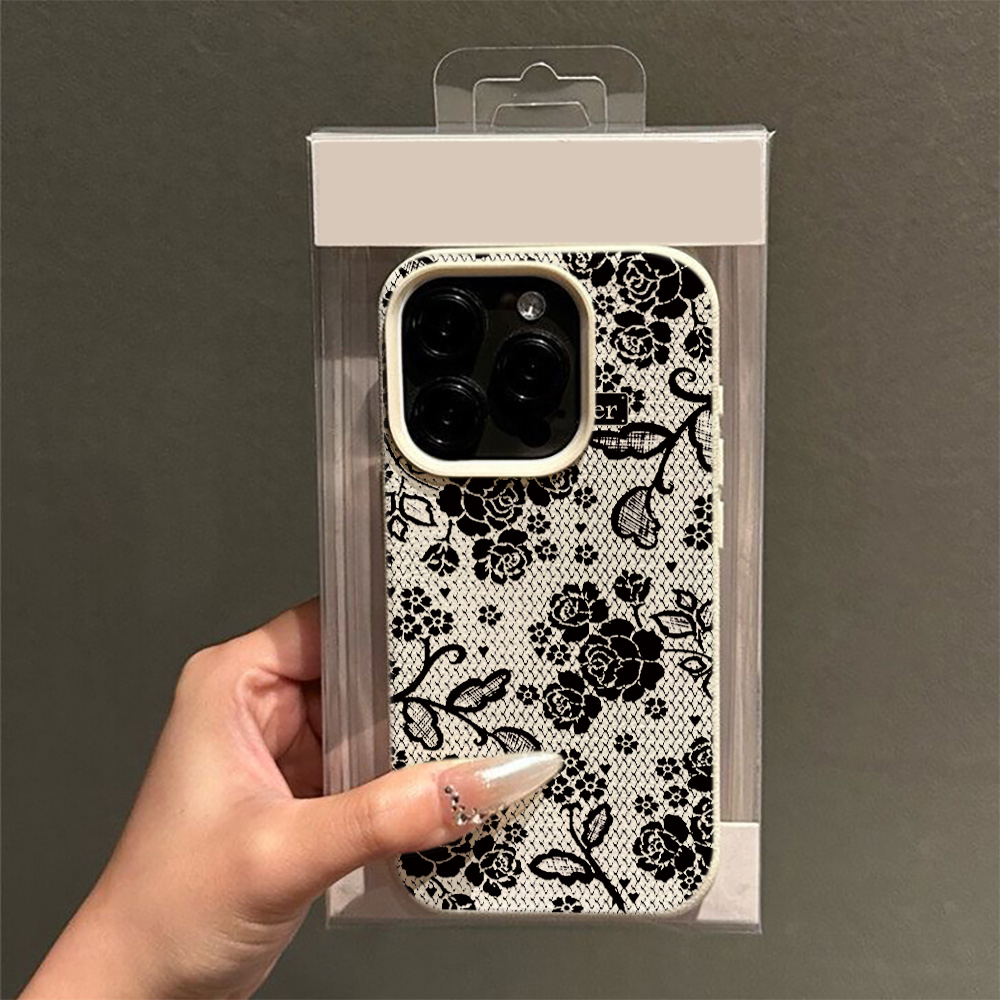 Elegant Black Lace Rose Floral - Vintage Floral Pattern Soft Case review and price