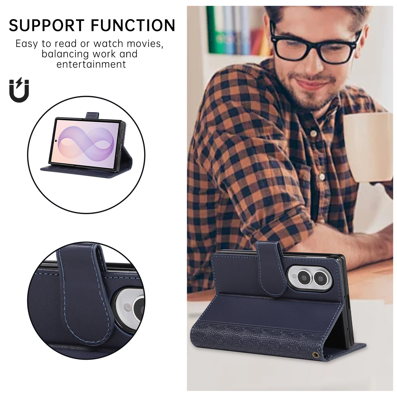 Business Luxury Leather Wallet - Leather Wallet Card Holder Phone Cover review and price