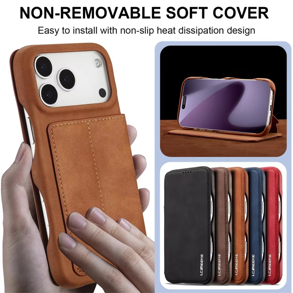 Leather Wallet Magnetic Flip C - Leather Wallet Card Holder Phone Cover review and price
