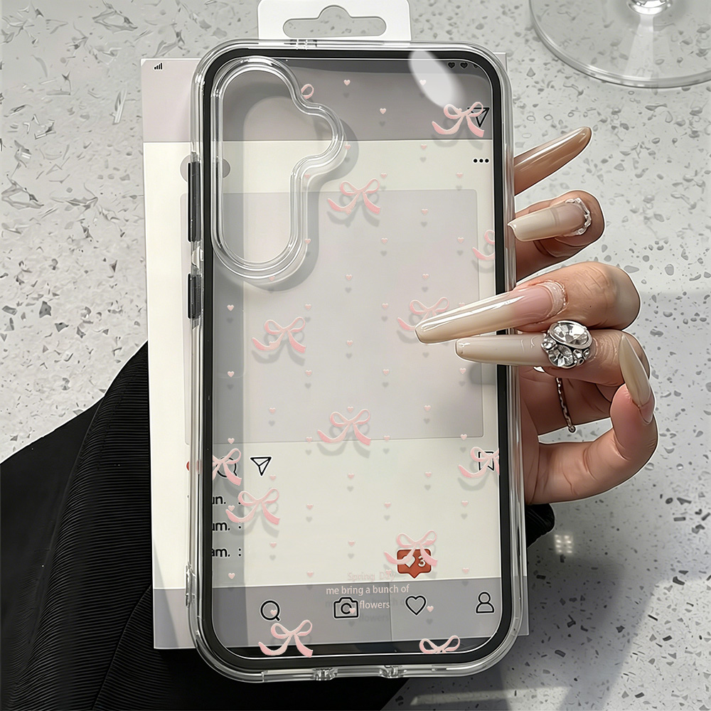 Cute Pink Bow Soft Phone Case  - Clear Shockproof Bumper Case review and price
