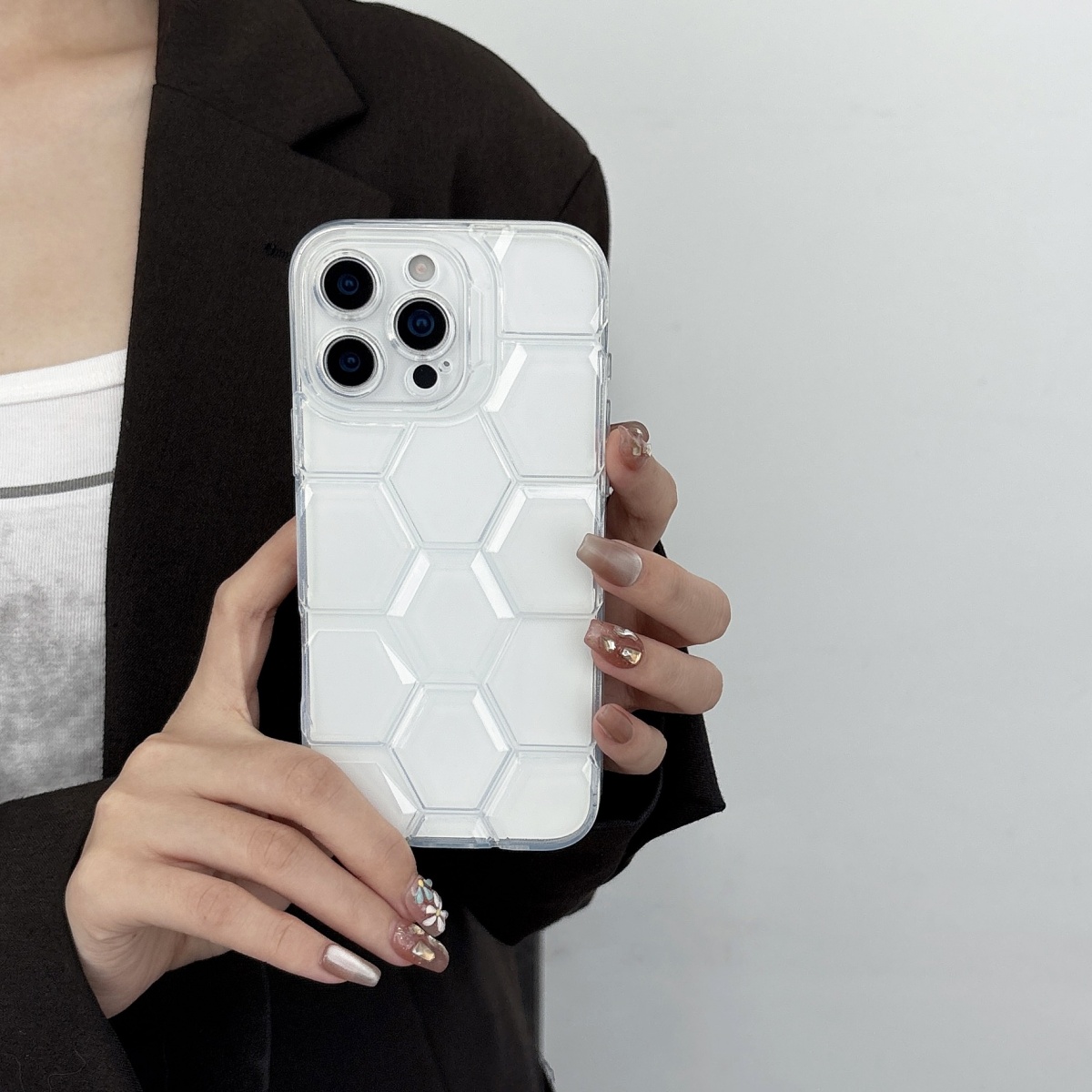 Honeycomb Geometric Football P - Clear Shockproof Bumper Case review and price