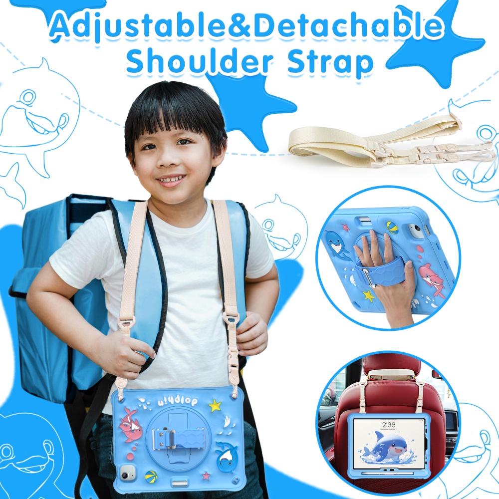 For iPad Mini A17Pro Mini6 Kid - Cute Cartoon Wrist Strap Silicone Case review and price