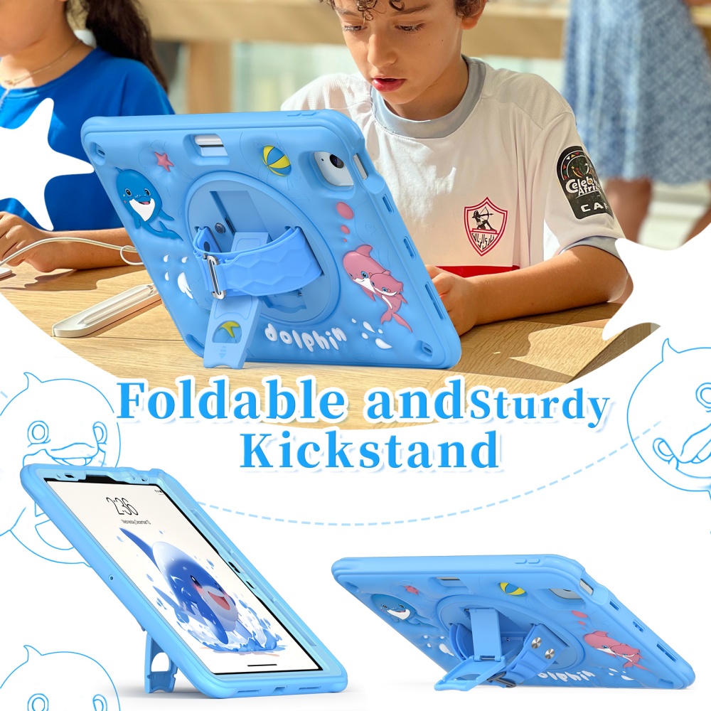 For iPad Mini A17Pro Mini6 Kid - Cute Cartoon Wrist Strap Silicone Case review and price