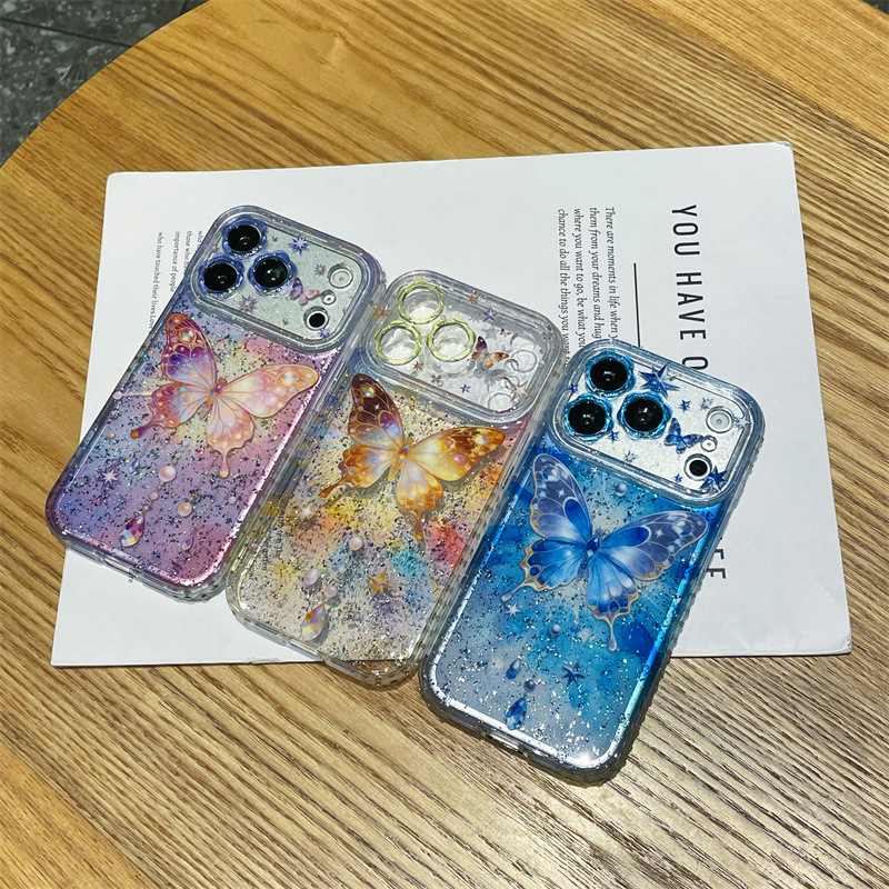 Luxury Colorful Sequins Butter - Clear Shockproof Bumper Case review and price