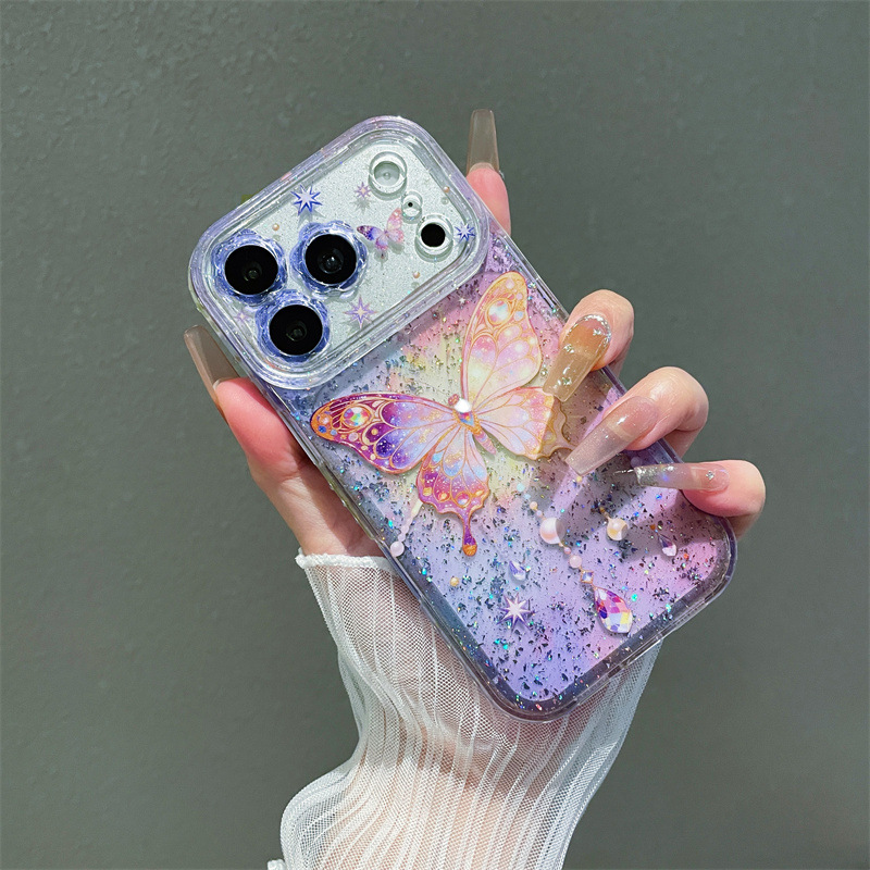 Luxury Colorful Sequins Butter - Clear Shockproof Bumper Case review and price