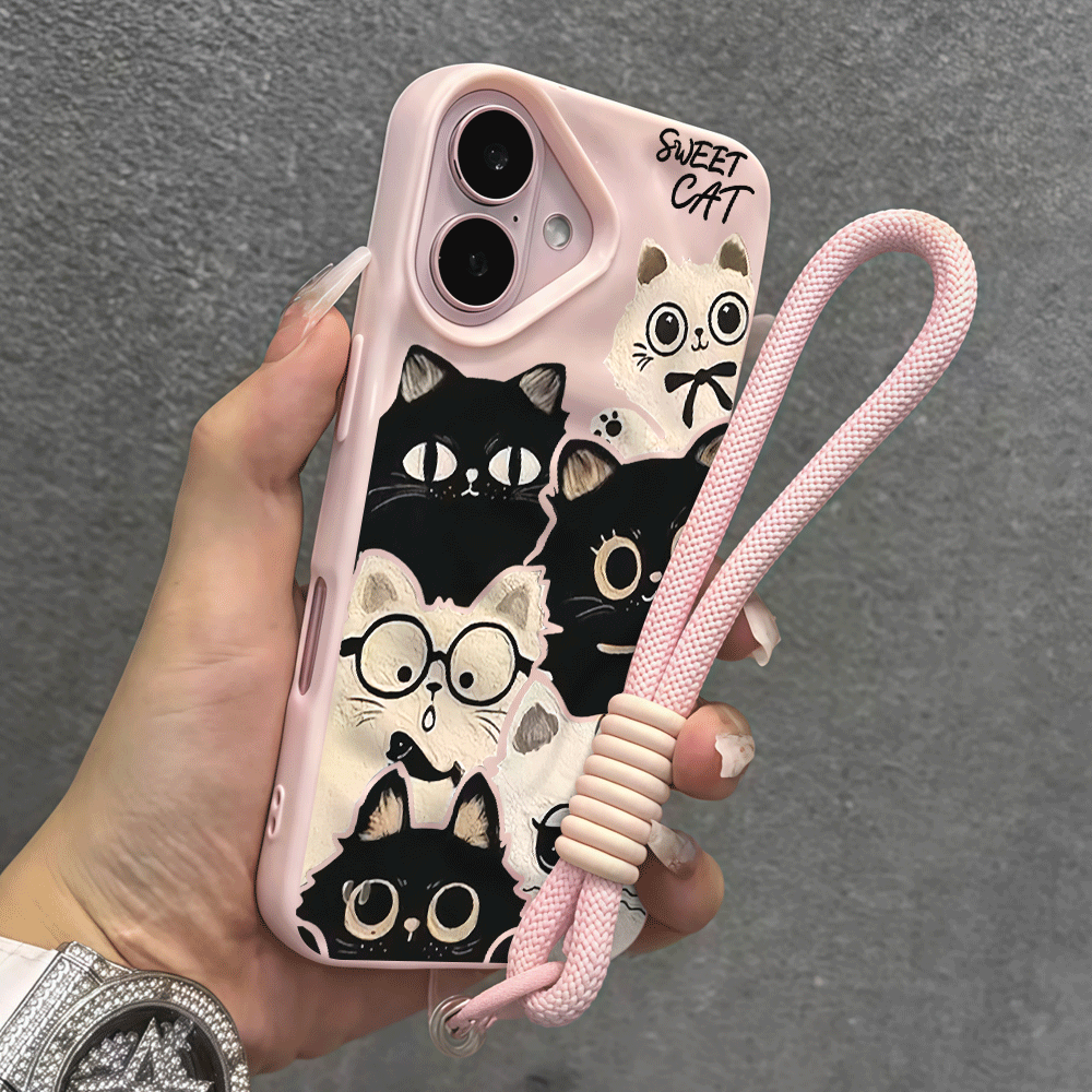 Wrist Strap Phone Case For iPh - Cute Cartoon Wrist Strap Silicone Case review and price